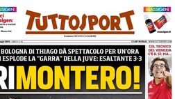 PRIMA PAGINA TUTTOSPORT OGGI: “Rimontero! Esaltante 3-3 a Bologna”