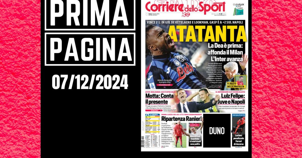 Prima pagina Corriere dello Sport: gol De Ketelaere. Il Milan affonda