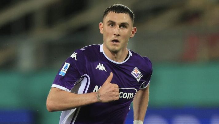 FLORENCE, ITALY - APRIL 13: Roberto Piccoli of ACF Fiorentina in action during the Serie A match between ACF Fiorentina and SS Lazio at Artemio Franchi on April 13, 2026 in Florence, Italy. (Photo by Gabriele Maltinti/Getty Images) CorSport – Lazio, idea Piccoli: la formula con cui la Fiorentina può cederlo e l’incontro in programma - immagine 1