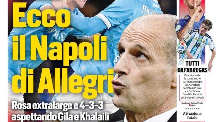 Prime pagine giornali sportivi oggi: il Napoli sui media- immagine 1