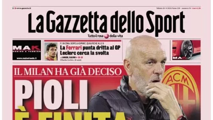 PRIMA PAGINA GAZZETTA DELLO SPORT OGGI: “Inzaghi al rinnovo, ci metto la firma”