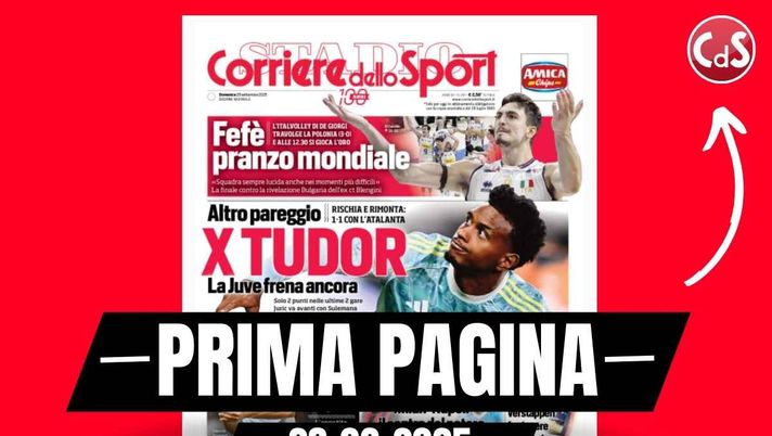 Prima pagina Corriere dello Sport: Milan-Napoli, il centro al potere