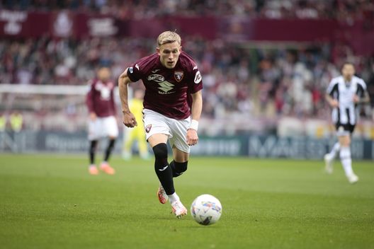 Marcus Pedersen of Torino FC during the Italian Serie A 2024/25 season, football match between Torino FC and Udinese Calcio on 23 April 2025 at Stadio Olimpico Grande Torino, Turin, Italy. Photo Nderim Kacel