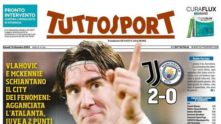 prima pagina tuttosport oggi
