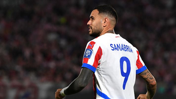 ASUNCION, PARAGUAY - OCTOBER 15: Antonio Sanabria of Paraguay celebrates after scoring the team's first goal during the FIFA World Cup 2026 South American Qualifier match between Paraguay and Venezuela at Estadio Defensores del Chaco on October 15, 2024 in Asuncion, Paraguay. (Photo by Christian Alvarenga/Getty Images) Cremonese
