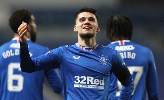 GLASGOW, SCOTLAND - FEBRUARY 03: Rangers player Ianis Hagi celebrates after scoring the opening goal during the Ladbrokes Scottish Premiership match between Rangers and St Johnstone at Ibrox Stadium on February 03, 2021 in Glasgow, Scotland. Sporting stadiums around the UK remain under strict restrictions due to the Coronavirus Pandemic as Government social distancing laws prohibit fans inside venues resulting in games being played behind closed doors. (Photo by Ian MacNicol/Getty Images) Corvino tenta il colpo ad effetto: occhi su un suo ex pupillo in viola- immagine 2