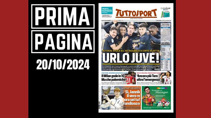 Prima pagina Tuttosport: il Milan gode in 10, ma che polemiche!