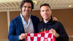 FOTO – L’ex viola Arthur arrivato al Girona. Eccolo con il suo agente