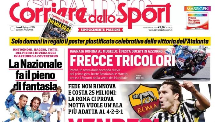 prima pagina corriere dello sport oggi