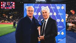 Roma-Udinese, Ranieri consegna a Gasperini il premio di allenatore del mese