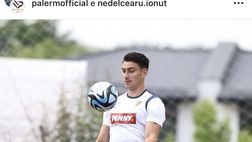 FOTO Palermo, Nedelcearu in campo per Kosovo-Romania. Il club: “In bocca al lupo”