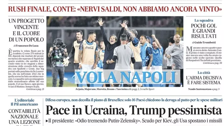 Il Napoli sui media: le prime pagine dei quotidiani di oggi- immagine 1