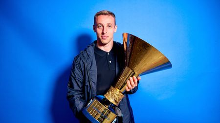MILAN, ITALY - MAY 19: Davide Frattesi of FC Internazionale poses for a photo with the Serie A TIM Scudetto title trophy after the Serie A TIM match between FC Internazionale and SS Lazio at Stadio Giuseppe Meazza on May 19, 2024 in Milan, Italy. (Photo by Mattia Ozbot - Inter/Inter via Getty Images)