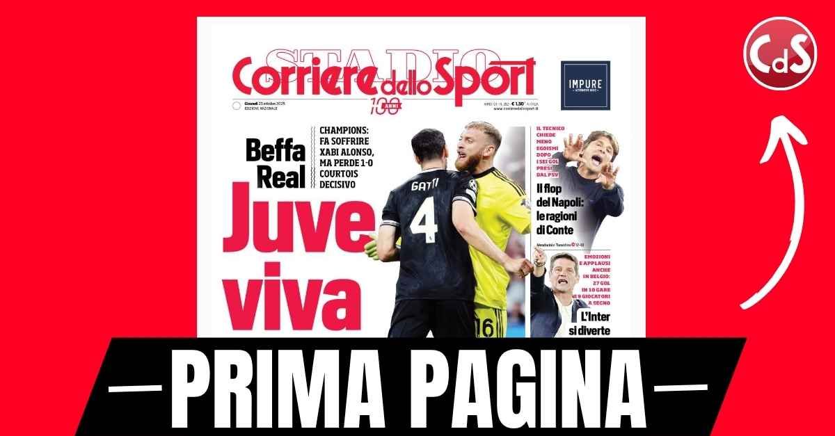 prima pagina corriere dello sport juventus viva vlahovic spreca bellingham non perdona