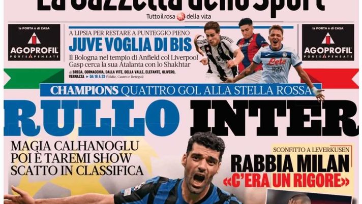 PRIMA PAGINA GAZZETTA DELLO SPORT OGGI: “Inzaghi al rinnovo, ci metto la firma”