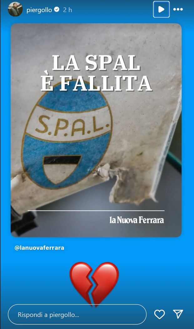 Spal, ufficiale il fallimento. La reazione social di Gollini – FOTO- immagine 2