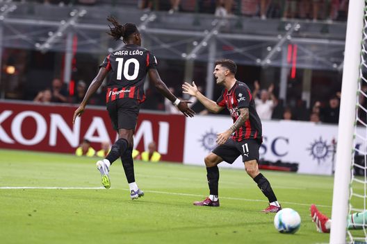 (Photo by Giuseppe Cottini/AC Milan via Getty Images) trio offensivo