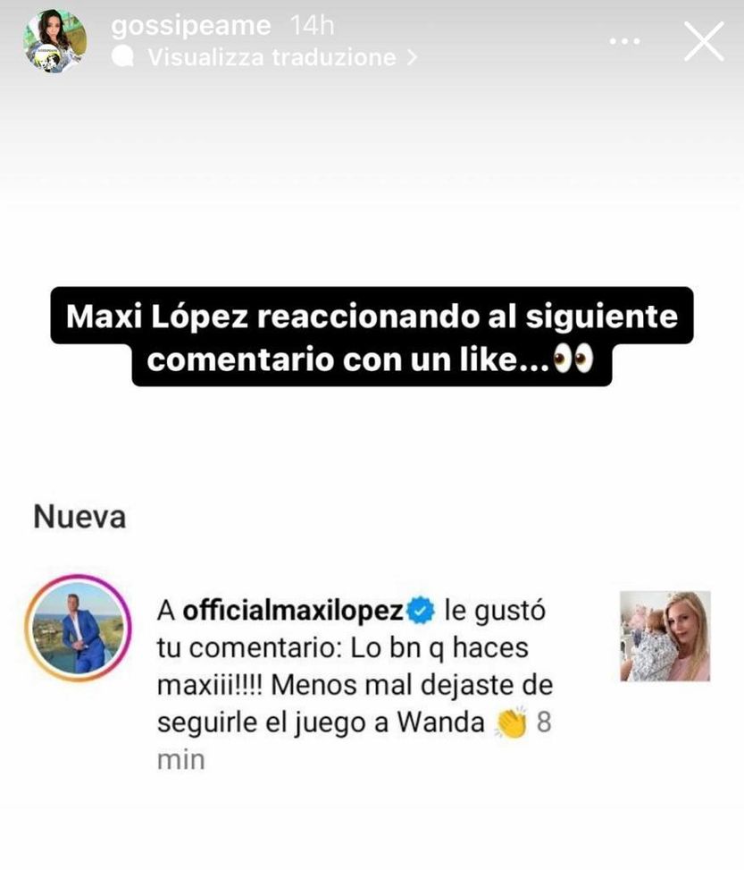 Tra Maxi Lopez e Wanda rapporto buono, ma spunta uno strano like ad un commento sui social- immagine 3