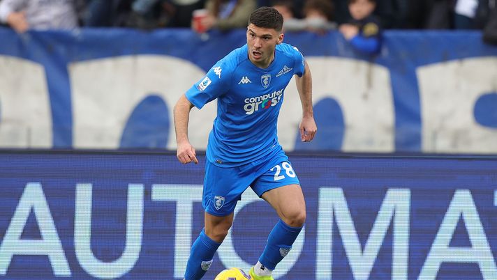 EMPOLI, ITALY - MARCH 3: Nicolo' Cambiaghi of Empoli FC in action during the Serie A TIM match between Empoli FC and Cagliari - Serie A TIM at Stadio Carlo Castellani on March 3, 2024 in Empoli, Italy. (Photo by Gabriele Maltinti/Getty Images) cambiaghi