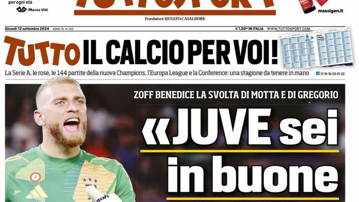 prima pagina tuttosport oggi