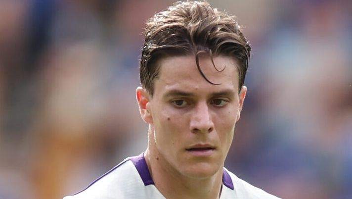 LEICESTER, ENGLAND - AUGUST 03: Nicolo Fagioli of Fiorentina in action during the pre-season friendly match between Leicester City and ACF Fiorentina at The King Power Stadium on August 03, 2025 in Leicester, England. (Photo by Michael Regan/Getty Images) Fagioli