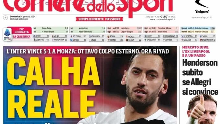 LA PRIMA PAGINA DEL CORRIERE DELLO SPORT: “Napoli, che cuore. Mazzarri ritrova la vittoria” - immagine 1