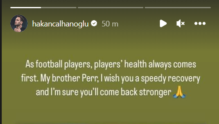 Torino-Inter, il messaggio di Calhanoglu a Schuurs: “Tornerai più forte di prima” Torino-Inter, il messaggio di Calhanoglu a Schuurs: “Tornerai più forte di prima” - immagine 1