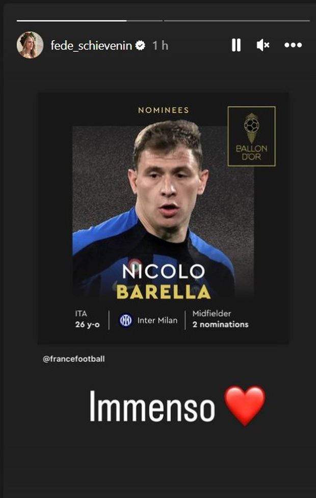 Barella candidato al Pallone d’oro: tutto l’orgoglio della moglie sui social- immagine 2