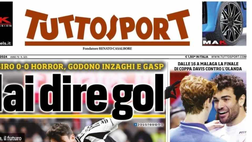 PRIMA PAGINA TUTTOSPORT OGGI: “Mai dire gol. A San Siro 0-0 horror”