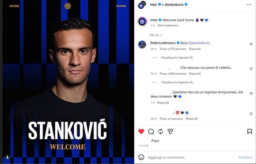 L’Inter riporta a casa Ale Stankovic. Dimarco felice: arriva il commento- immagine 3