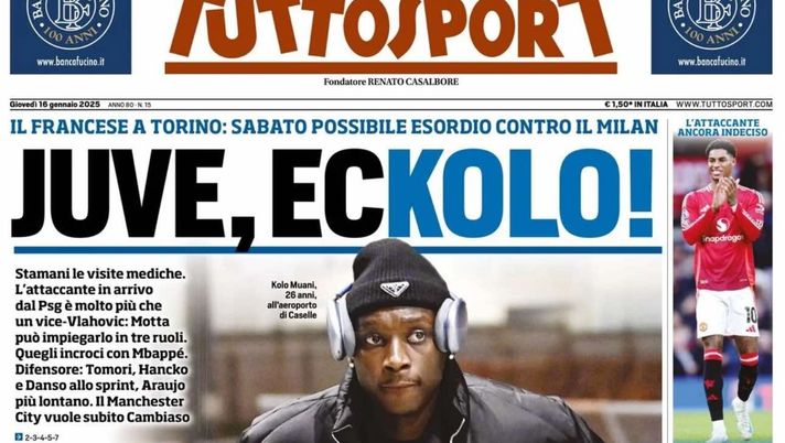 prima pagina tuttosport oggi