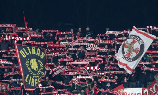 MONZA, ITALY - JANUARY 13: The AC Monza fans show their support during the Serie A match between AC Monza and ACF Fiorentina at U-Power Stadium on January 13, 2025 in Monza, Italy. (Photo by Marco Luzzani/Getty Images) Monza