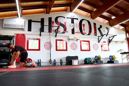 Ardon Jashari of AC Milan in action during the athletic testing session at Milanello (Photo by Giuseppe Cottini/AC Milan via Getty Images) Jashari Milanello