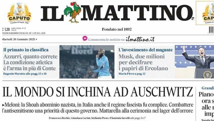 prima pagina il mattino oggi