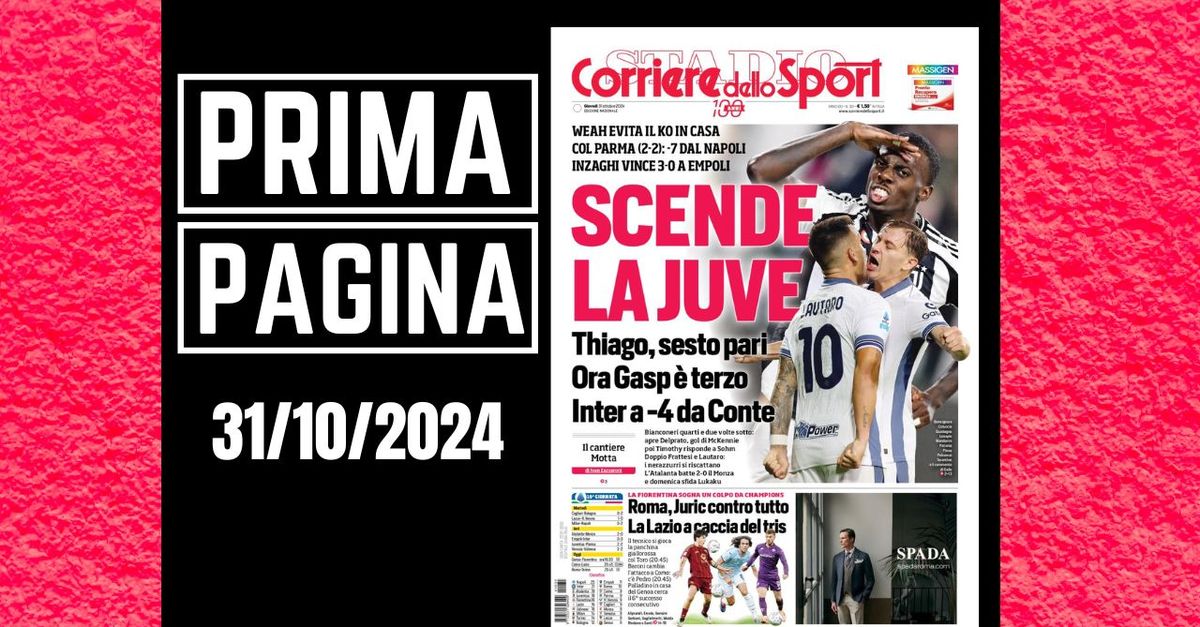 Prima pagina Corriere dello Sport: “Scende la Juventus: sesto pareggio”