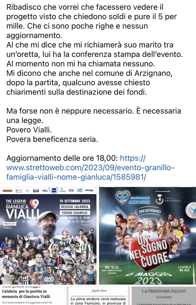 “The Legend Gianluca Vialli”, organizzatore querela Selvaggia Lucarelli- immagine 5