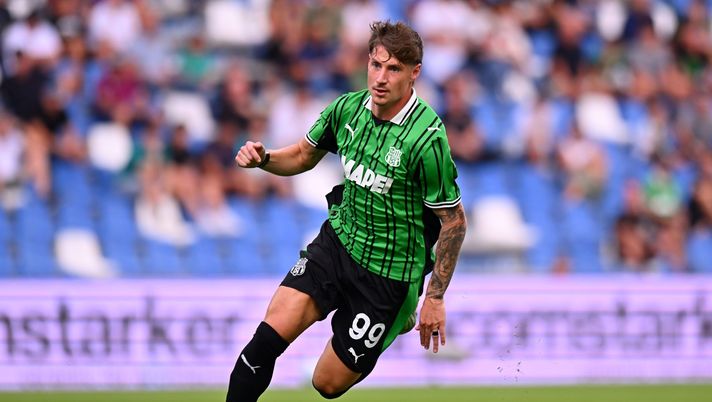 SASSUOLO, ITALY - SEPTEMBER 14: Andrea Pinamonti of US Sassuolo during the Serie A match between US Sassuolo Calcio and SS Lazio at Mapei Stadium Citta del Tricolore on September 14, 2025 in Sassuolo, Italy. (Photo by Alessandro Sabattini/Getty Images) napoli pinamonti