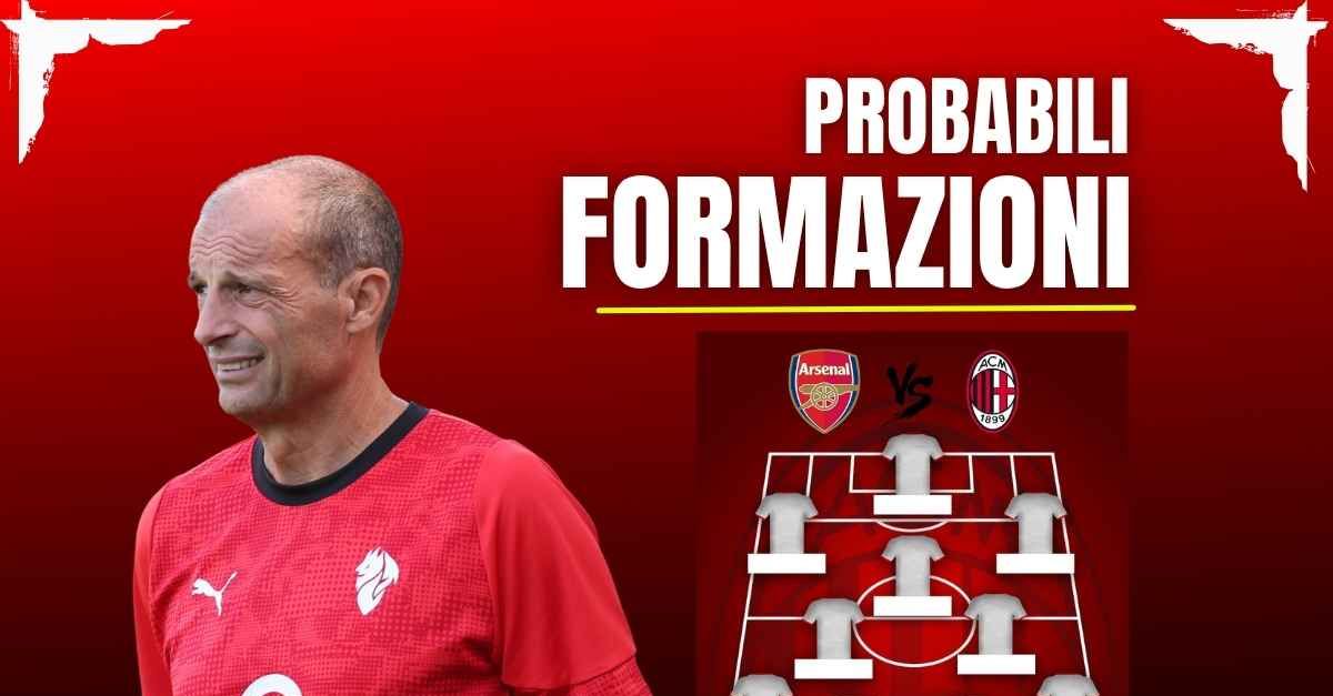 Arsenal Milan, probabili formazioni: questo il primo undici di Allegri? Arsenal Milan, probabili formazioni: questo il primo undici di Allegri?