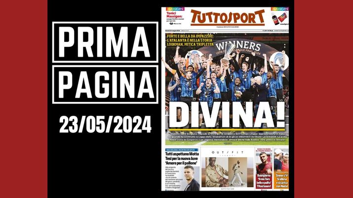 Tuttosport, la prima pagina di oggi, giovedì 23 maggio 2024 Tuttosport