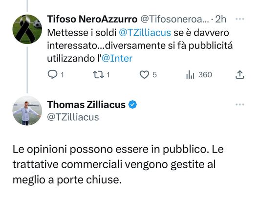 Zilliacus punta ancora l’Inter? Scrive: “Trattative a porte chiuse, si commentano alla fine”- immagine 2