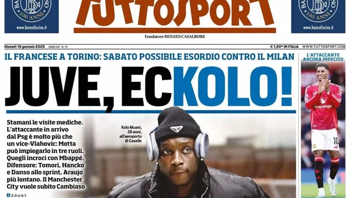 prima pagina tuttosport oggi