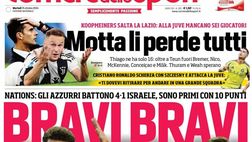 PRIMA PAGINA CORRIERE DELLO SPORT OGGI: “L’Italia si diverte, doppio Di Lorenzo”