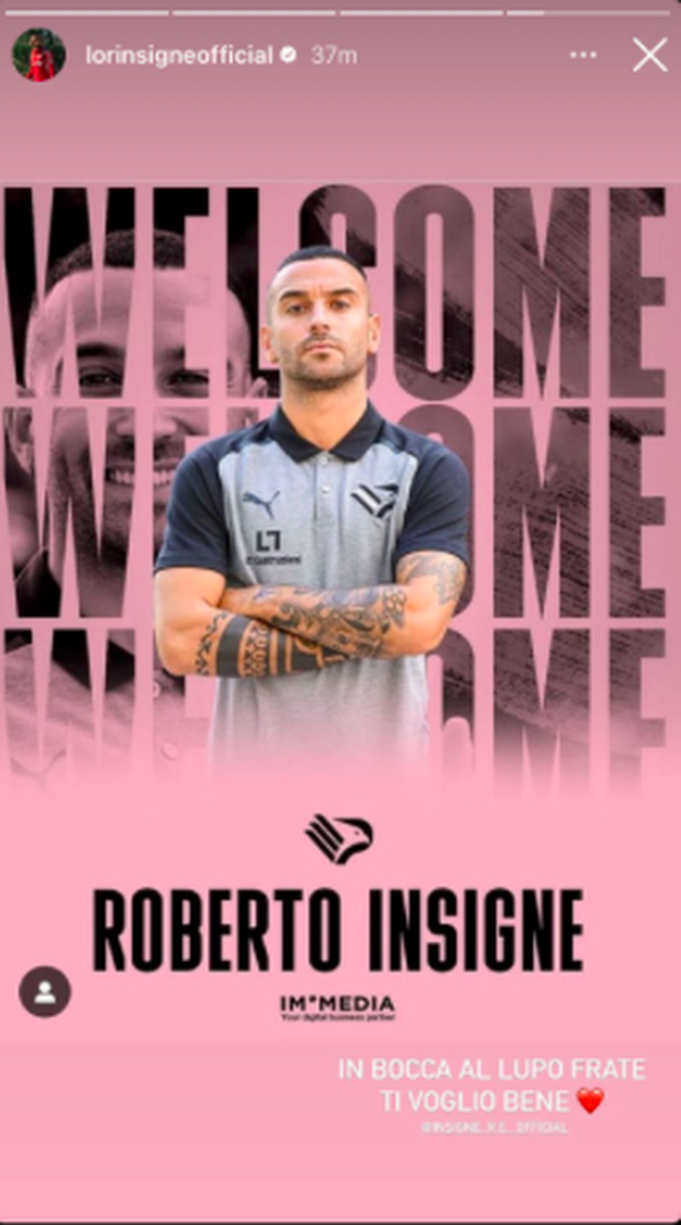 Palermo, ok Insigne: il post di Lorenzo per Roberto in rosa, l’ex Napoli… palermo