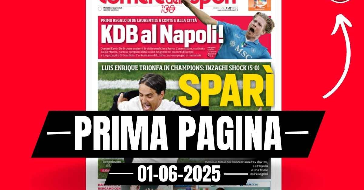 Prima pagina Corriere dello Sport: ‘Sparì’, PSG travolgente, lezione all’Inter Prima pagina Corriere dello Sport: ‘Sparì’, PSG travolgente, lezione all’Inter
