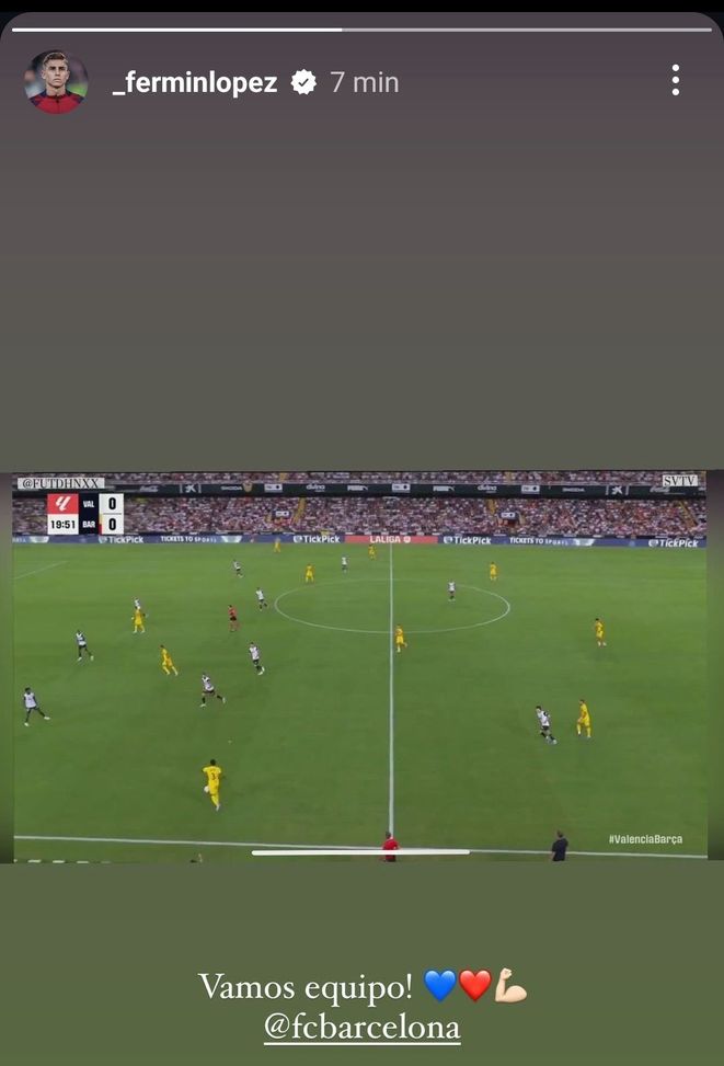 Fermín López sorpreso a guardare il Barcellona... su un sito web pirata