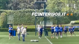 VIDEO FCIN1908 / Barcellona-Inter: solito rito di Thuram nell’allenamento della vigilia