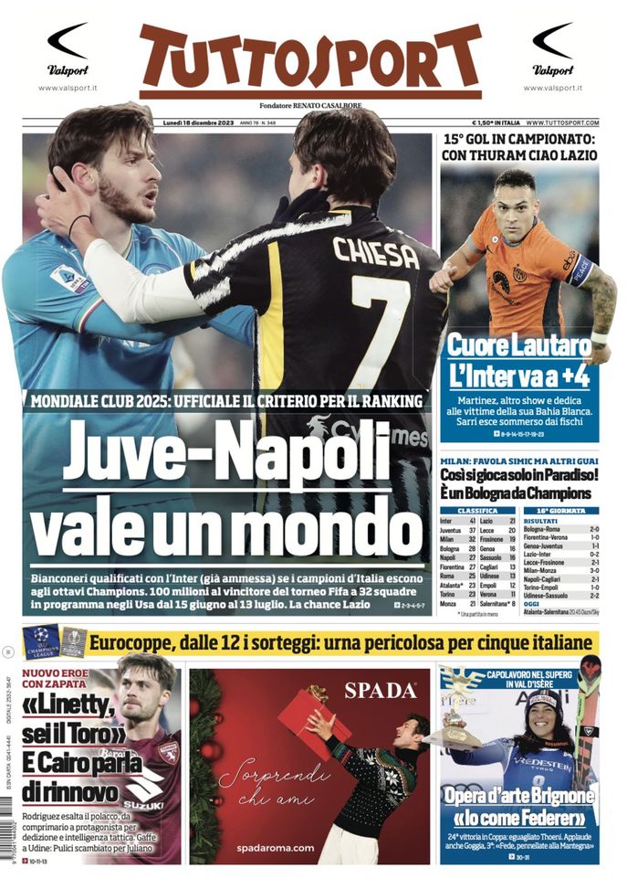 EDICOLA TS – Cuore Lautaro: l’Inter va a +4 - immagine 1