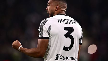 Juventus' Brazilian defender Bremer reacts as he celebrates after scoring a goal during the Italian Serie A football match between Juventus and Torino at the Juventus Stadium in Turin on February 28, 2023. (Photo by MARCO BERTORELLO / AFP) (Photo by MARCO BERTORELLO/AFP via Getty Images)