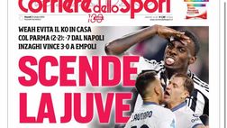 PRIMA PAGINA CORRIERE DELLO SPORT OGGI: “Scende la Juve”