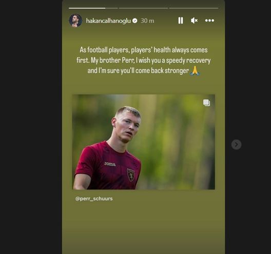 Infortunio Schuurs, il messaggio di Calhanoglu: “Tornerai più forte di prima”- immagine 3